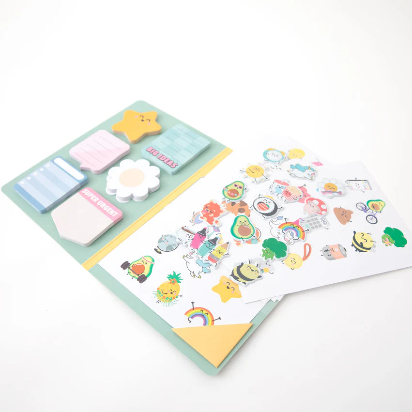 Quaderno con adesivi e post-it super cool: adesivi perfetti per appunti brillanti - Mr.Wonderful