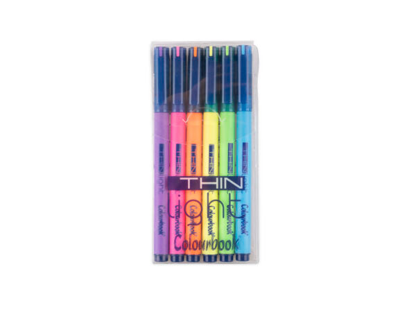 Set 6 Evidenziatori Fluo Thin Light
