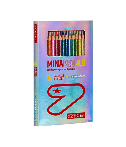 Pastelli Brillantinati 12 pezzi Mina Pro 4.0 - Seven