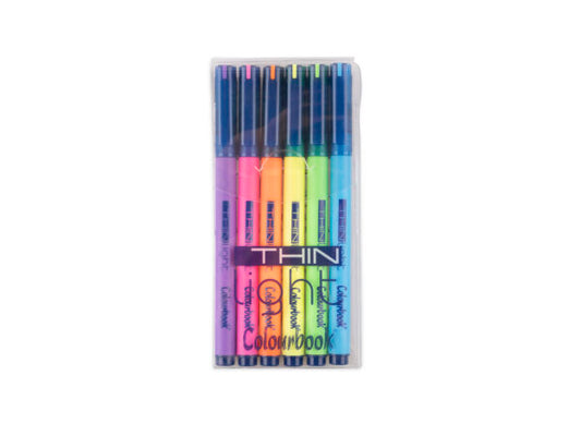 Set 6 Evidenziatori Fluo Thin Light
