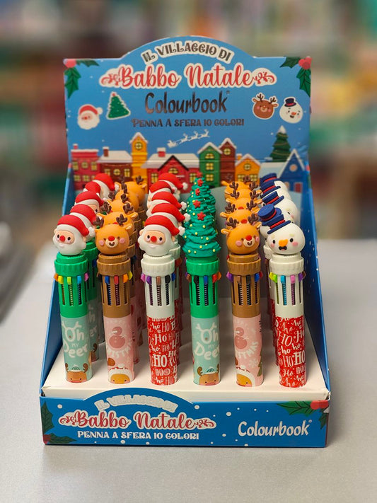 PENNA A SFERA 10 COLORI - IL VILLAGGIO DI BABBO NATALE